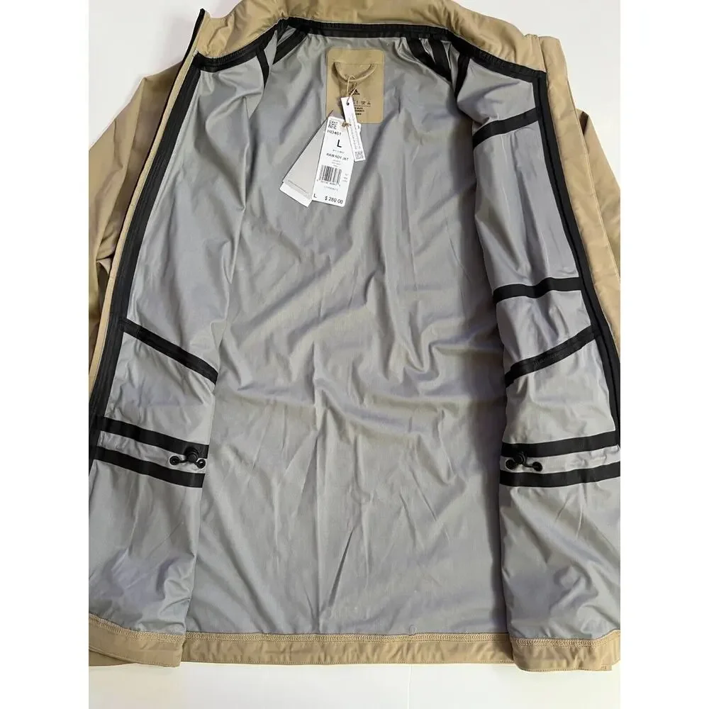 Adidas Rain Ready Full Zip Golf Jacket Hemp Beige Tan HI3461 Men's Size L